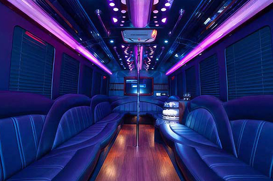 premium limo bus interior