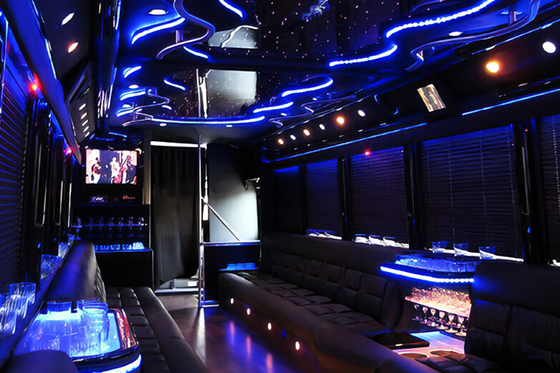 inside a premier limo bus